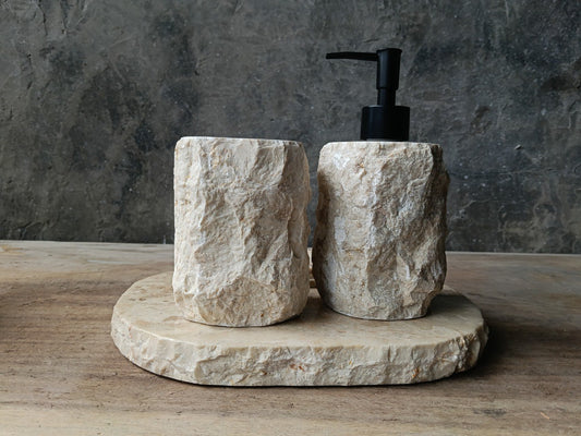 BMS-008 | Beige Marble Bathroom Set