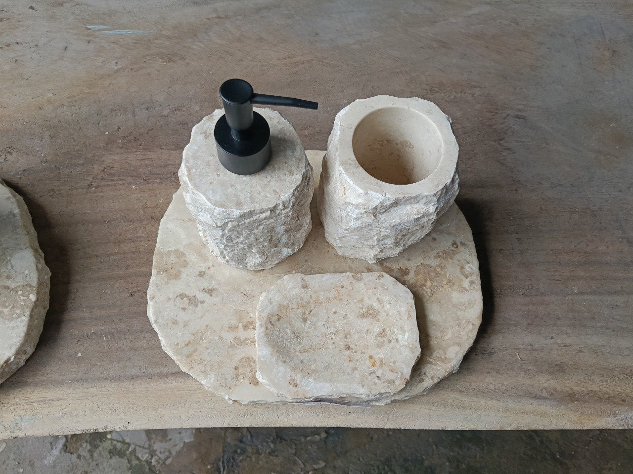 BMS-008 | Beige Marble Bathroom Set