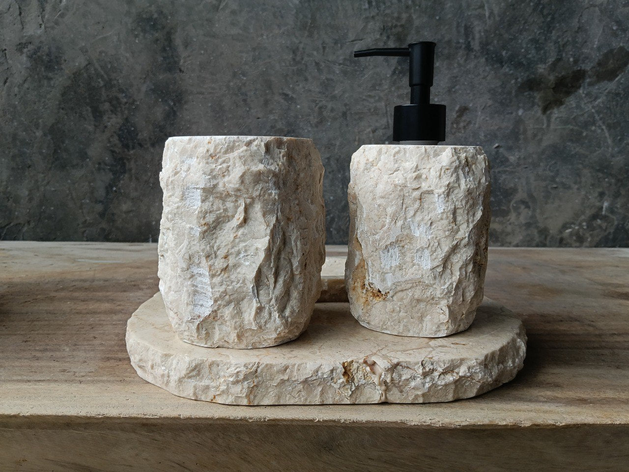 BMS-009 | Beige Marble Bathroom Set