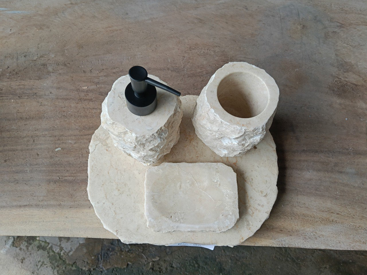 BMS-009 | Beige Marble Bathroom Set