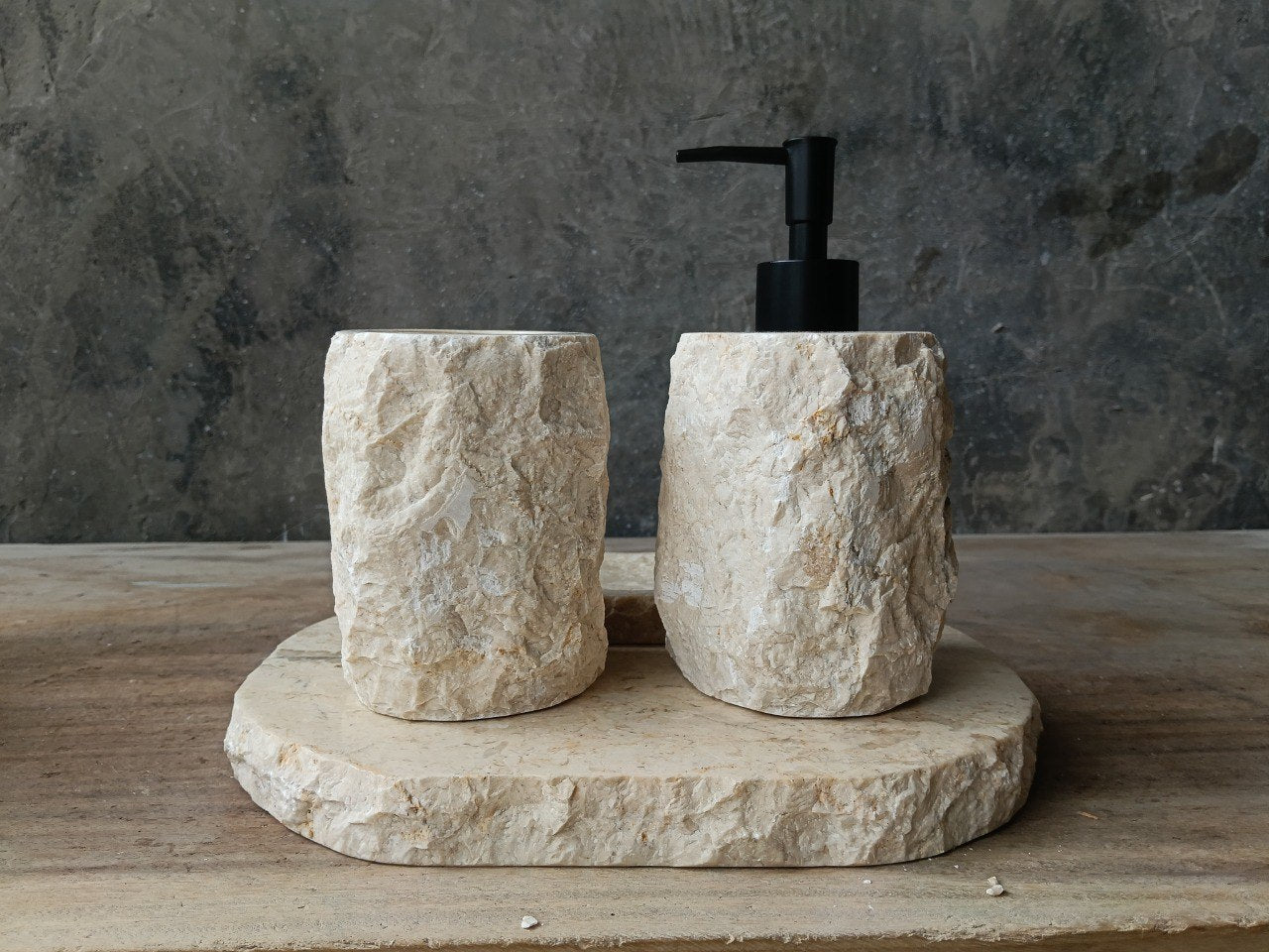 BMS-010 | Beige Marble Bathroom Set