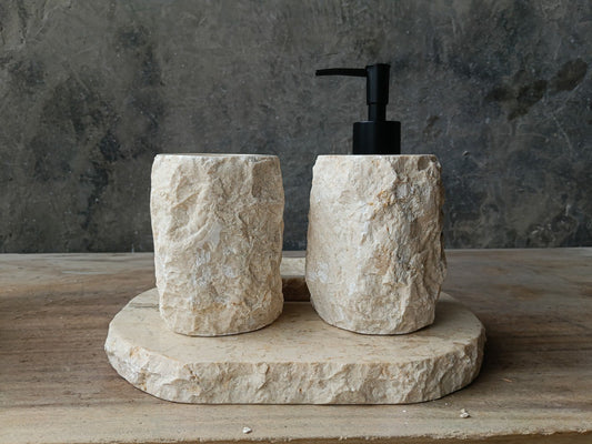 BMS-010 | Beige Marble Bathroom Set