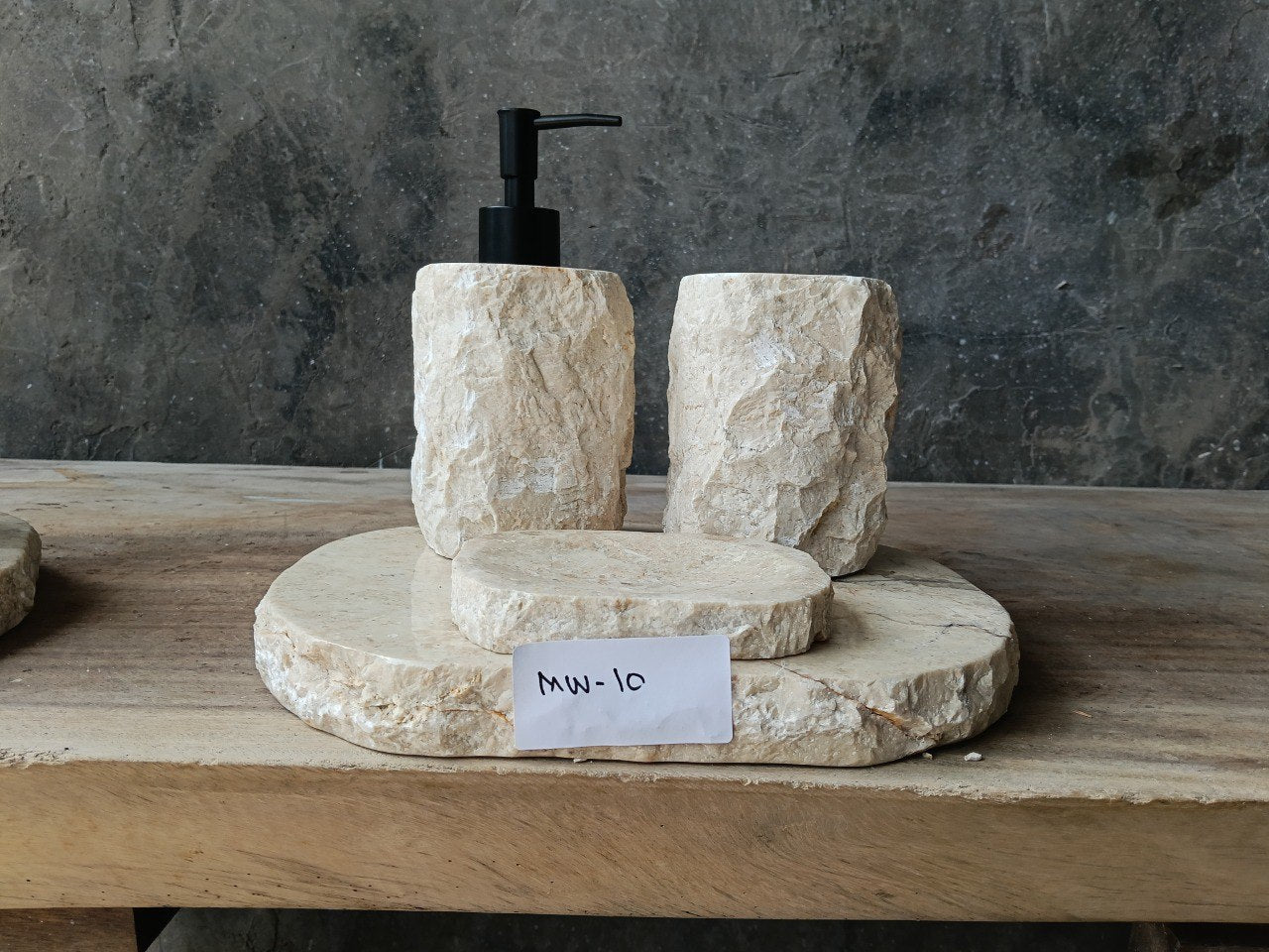 BMS-010 natural beige marble bathroom accessories