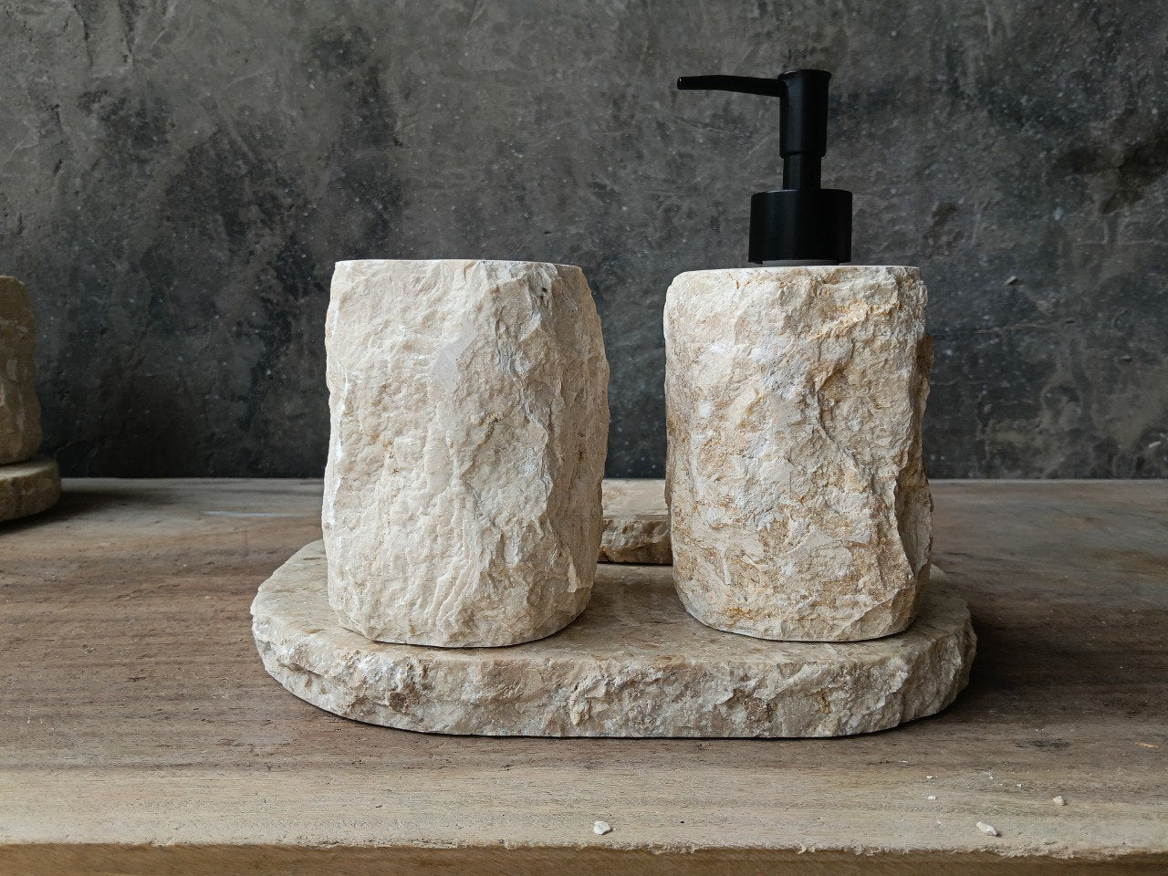 BMS-012 | Beige Marble Bathroom Set