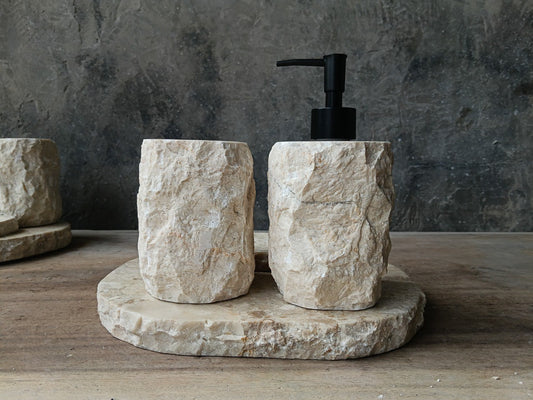 BMS-013 | Beige Marble Bathroom Set