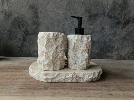 BMS-015 | Beige Marble Bathroom Set