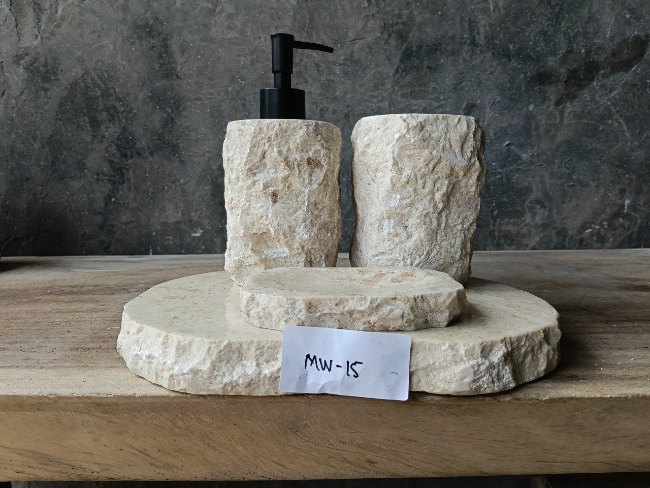 BMS-015 natural beige marble bathroom accessories