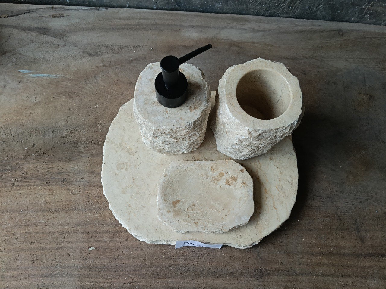 BMS-015 | Beige Marble Bathroom Set