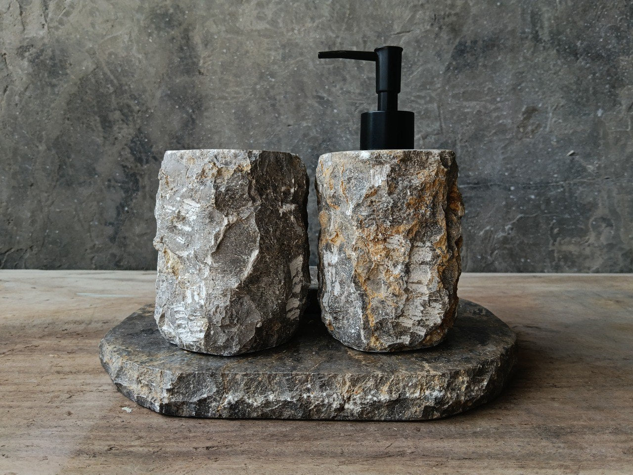 GMS-001 | Gray Marble Bathroom Set