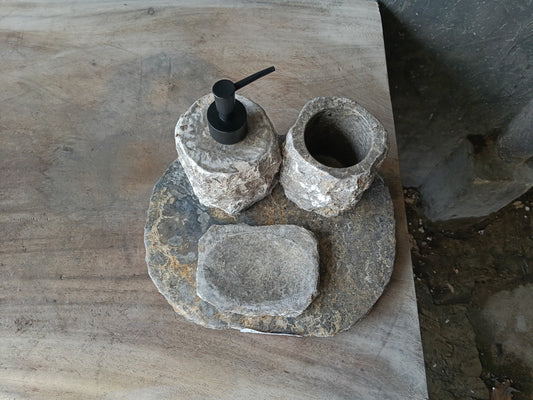 GMS-002 | Gray Marble Bathroom Set