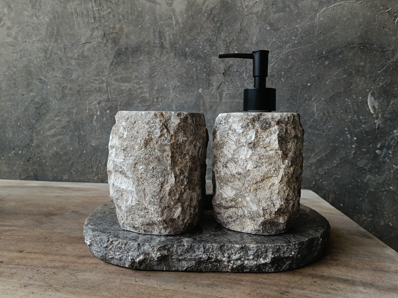 GMS-002 | Gray Marble Bathroom Set