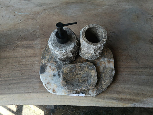 GMS-003 | Gray Marble Bathroom Set