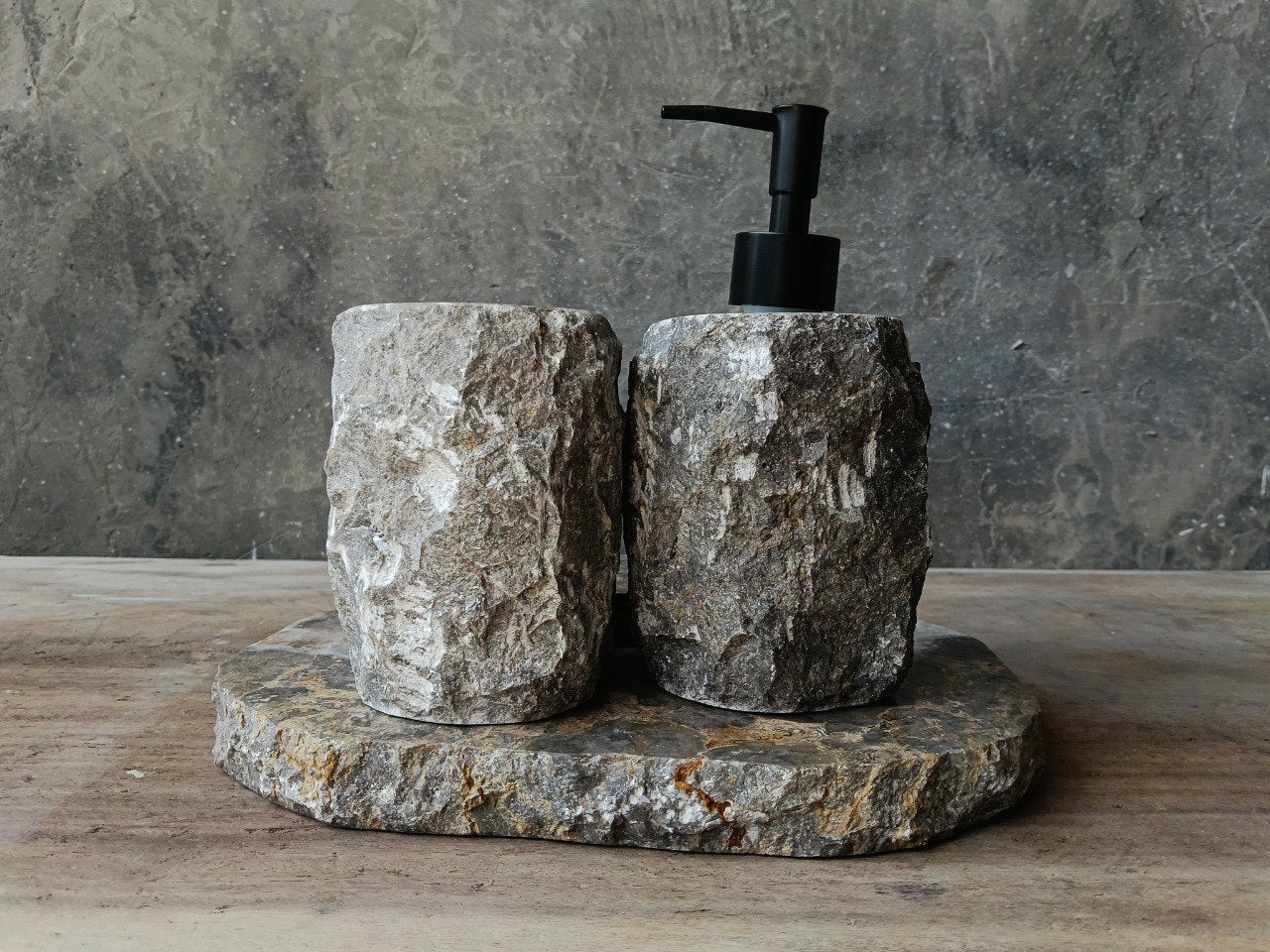 GMS-003 | Gray Marble Bathroom Set
