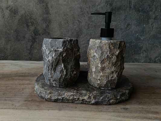 GMS-004 | Gray Marble Bathroom Set
