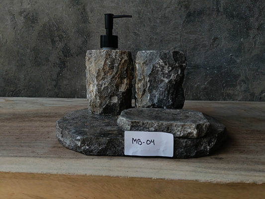 GMS-004 gray marble spa style bathroom set