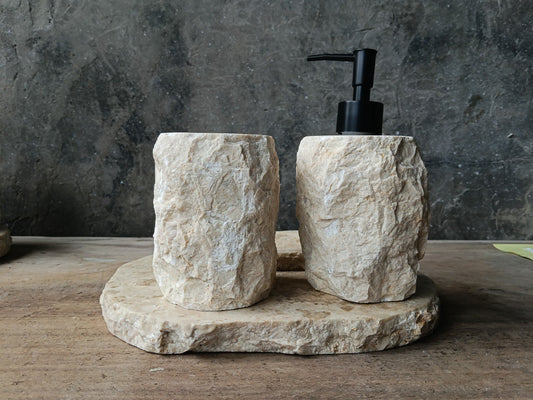 BMS-018 | Beige Marble Bathroom Set