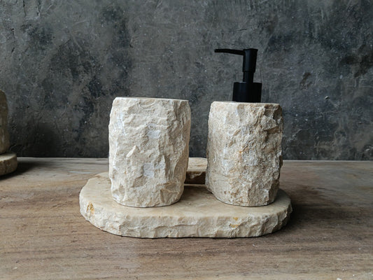 BMS-019 | Beige Marble Bathroom Set