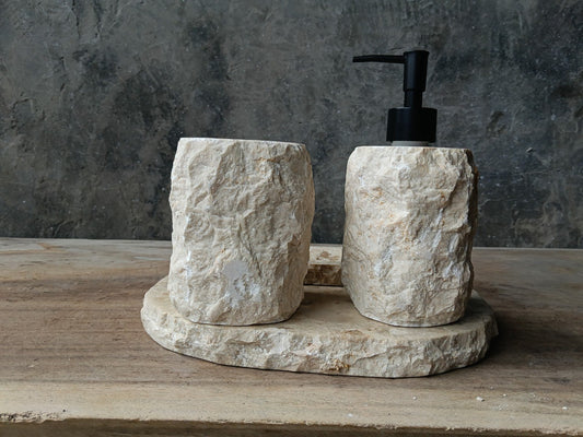 BMS-020 | Beige Marble Bathroom Set