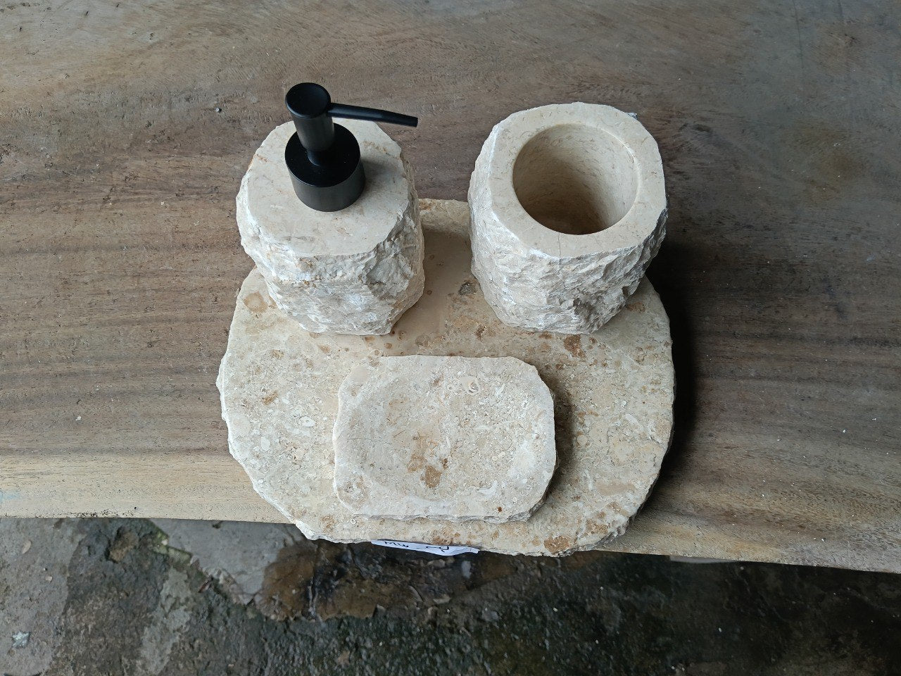 BMS-020 | Beige Marble Bathroom Set