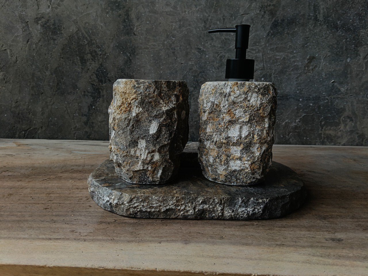 GMS-006 | Gray Marble Bathroom Set