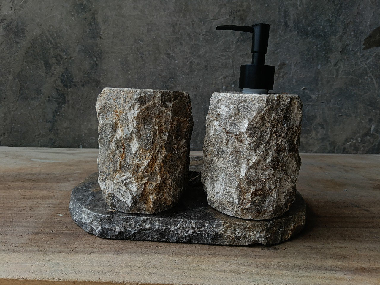 GMS-009 | Gray Marble Bathroom Set