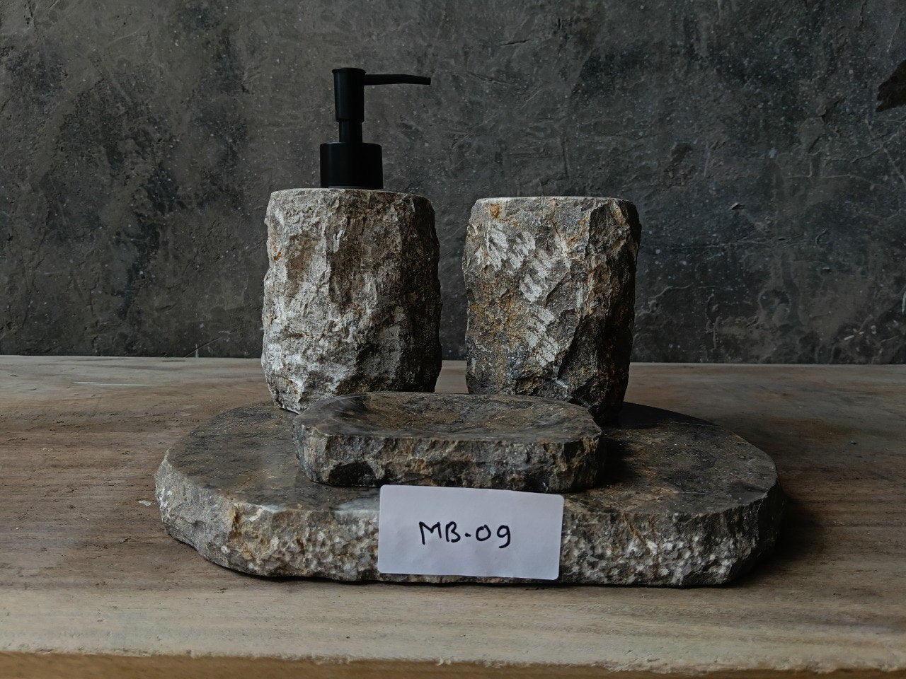 GMS-009 gray marble modern bathroom set
