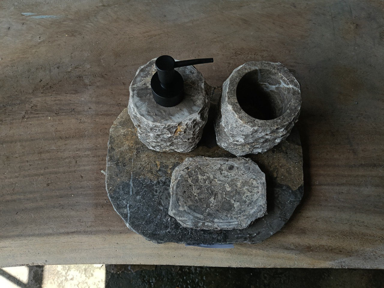 GMS-010 | Gray Marble Bathroom Set