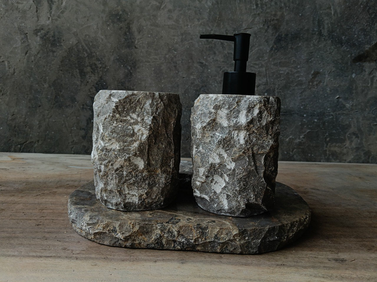 GMS-010 | Gray Marble Bathroom Set