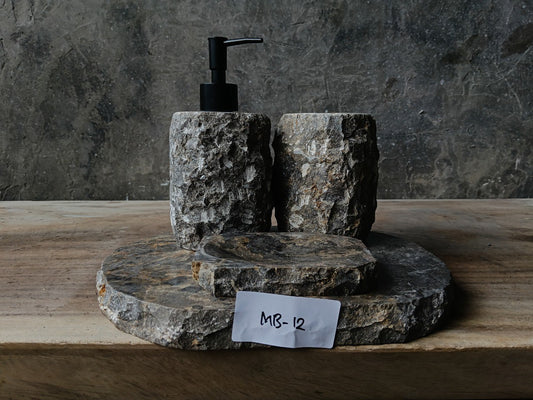 GMS-012 natural gray marble bathroom accessories set