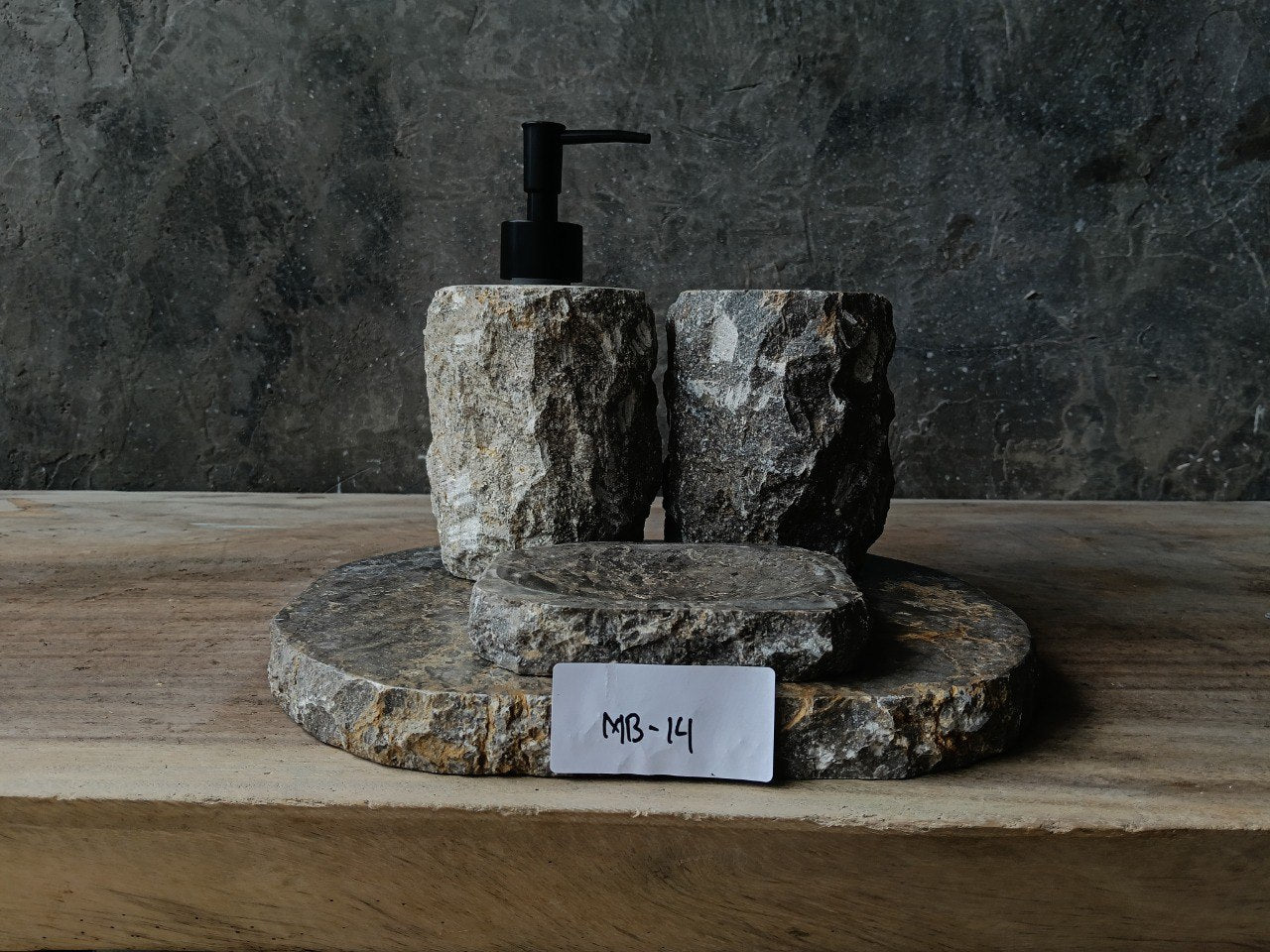 GMS-014 gray marble spa style bathroom set