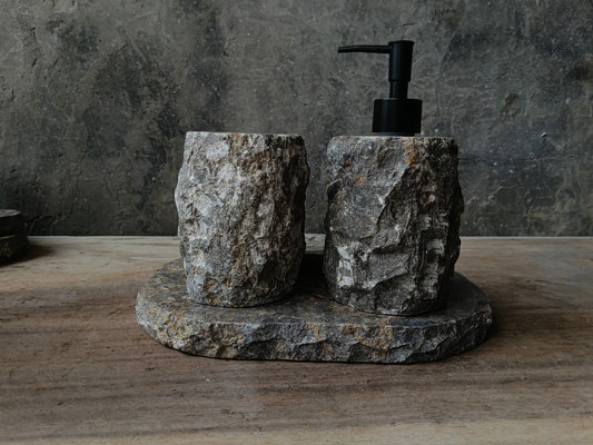 GMS-015 | Gray Marble Bathroom Set