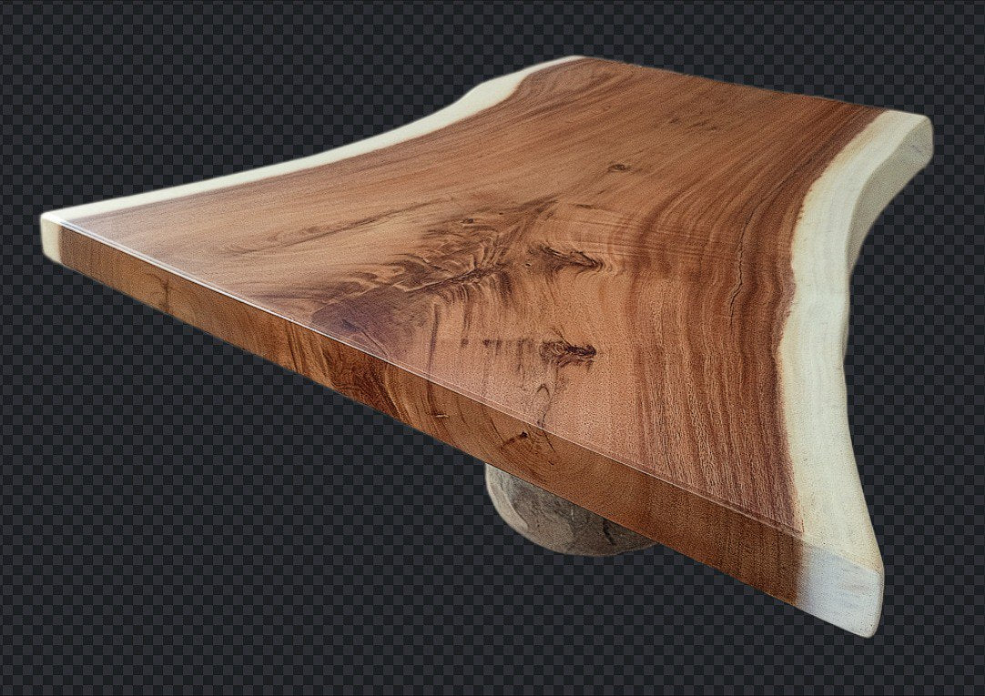 Right side view of suar wood slab with smooth finish – SKU ST1007
