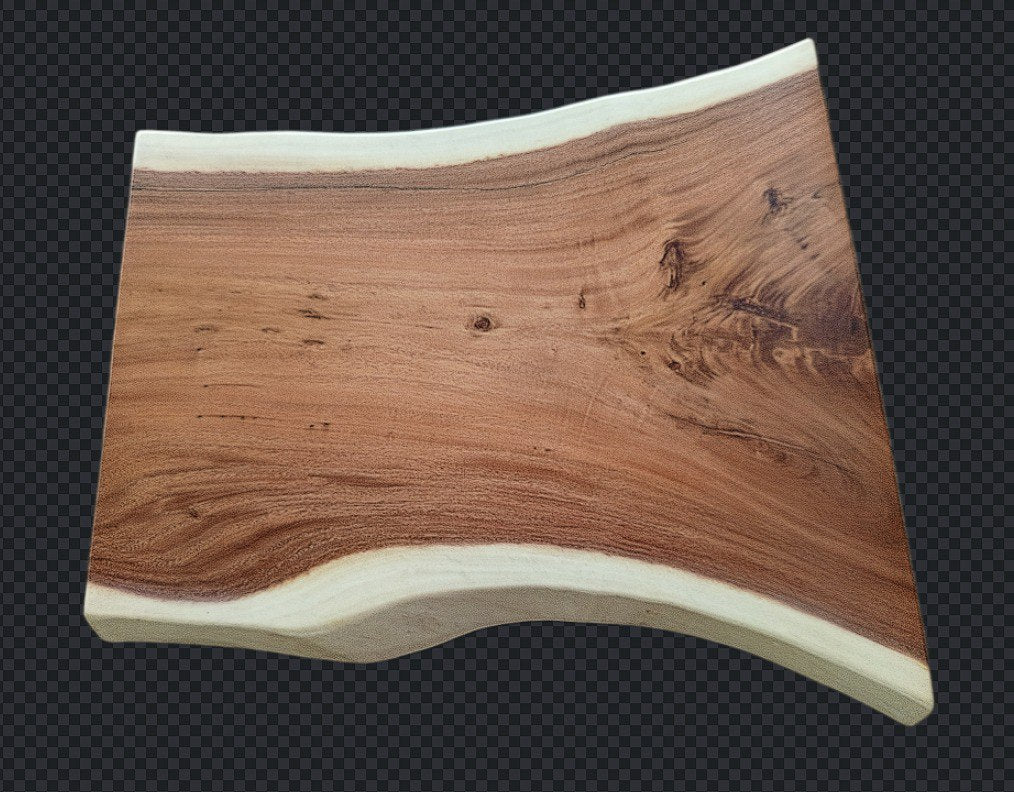 Bottom view of suar wood slab showing live edge – SKU ST1007
