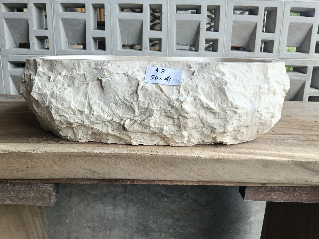 Marble Stone Sink | A3-5641 | 22″×16″ Organic Cream Marble Polished