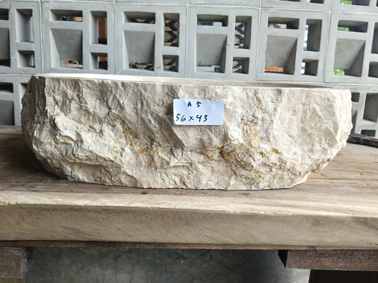 Marble Stone Sink | A5-5643 | 22″×17″ Organic Cream Marble Polished