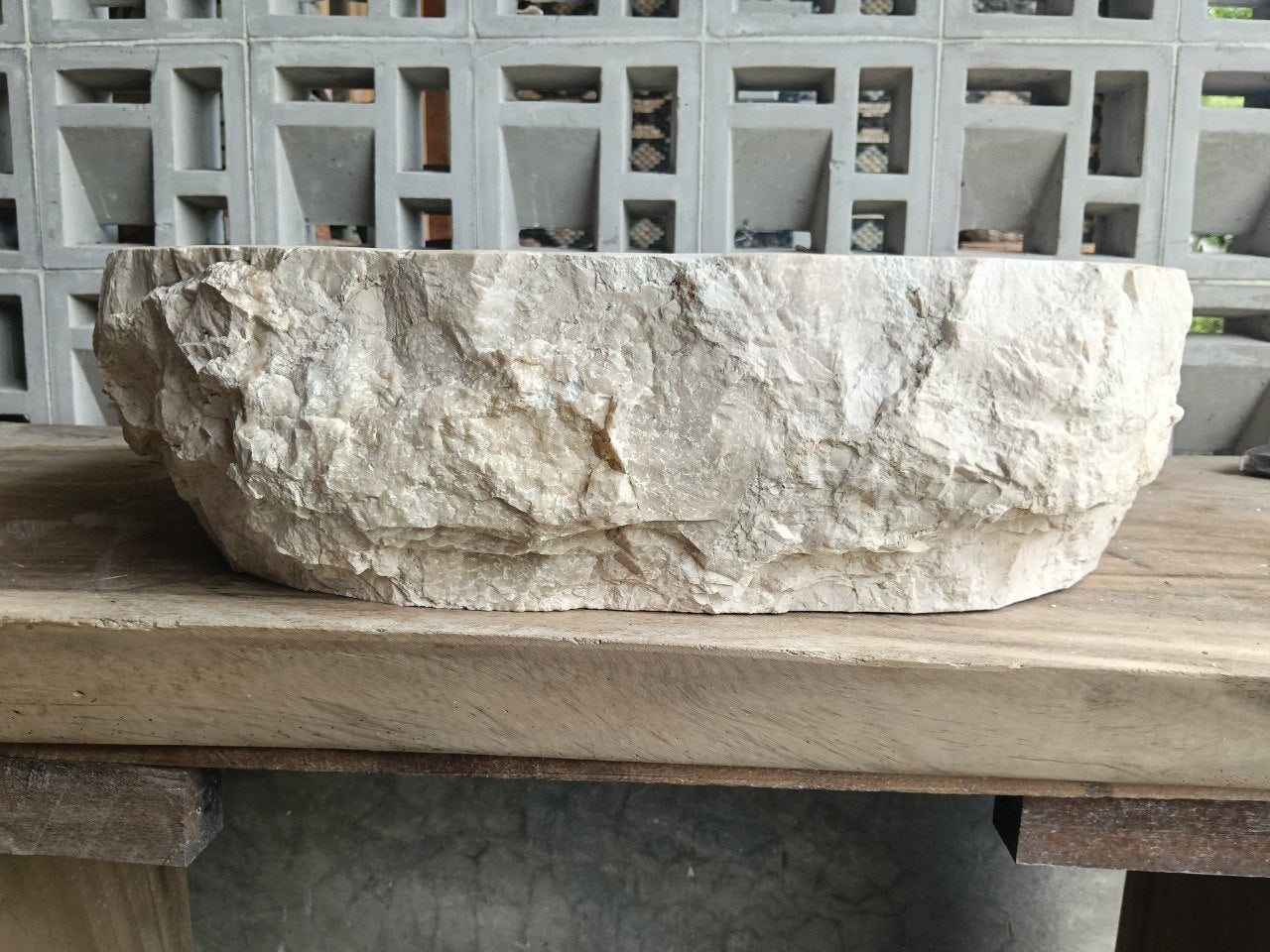 Marble Stone Sink | A5-5643 | 22″×17″ Organic Cream Marble Polished