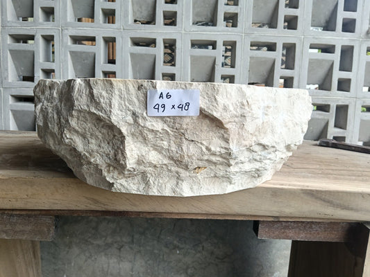 Marble Stone Sink | A6-4948 | 19.5″×19″ Organic Cream Marble Polished