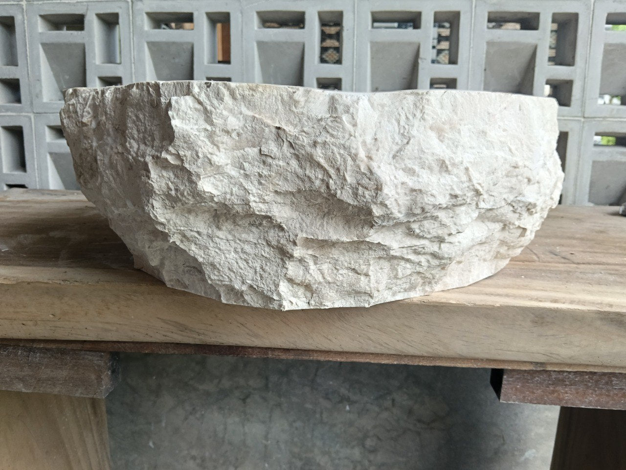 Marble Stone Sink | A6-4948 | 19.5″×19″ Organic Cream Marble Polished