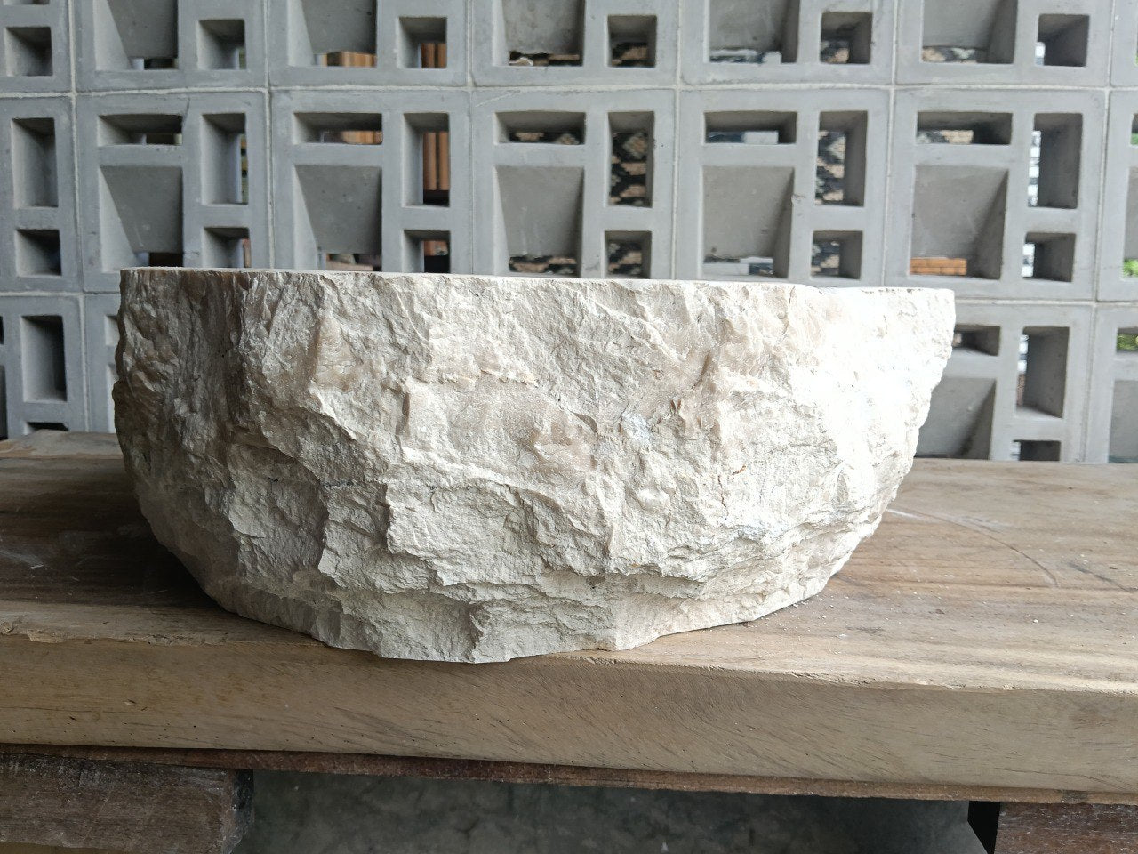 Marble Stone Sink | A6-4948 | 19.5″×19″ Organic Cream Marble Polished