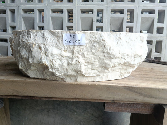 Marble Stone Sink | A8-5243 | 20.5″×17″ Organic White Marble Polished