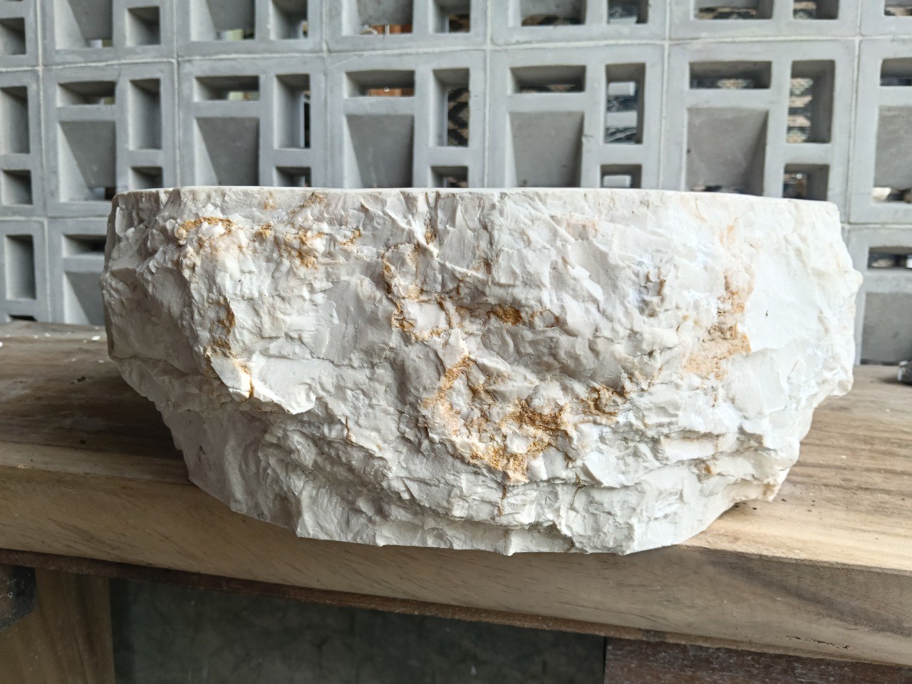Marble Stone Sink | A8-5243 | 20.5″×17″ Organic White Marble Polished