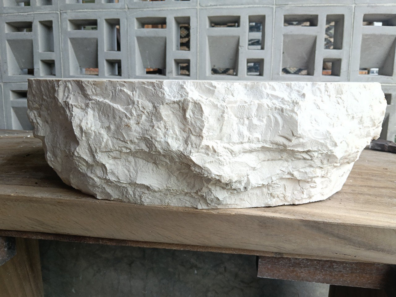 Marble Stone Sink | A8-5243 | 20.5″×17″ Organic White Marble Polished