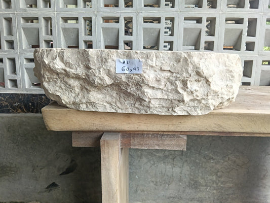 Marble Stone Sink | A11-6043 | 23.5″×17″ Organic Cream Marble Polished