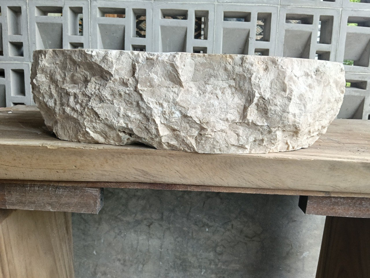 Marble Stone Sink | A11-6043 | 23.5″×17″ Organic Cream Marble Polished