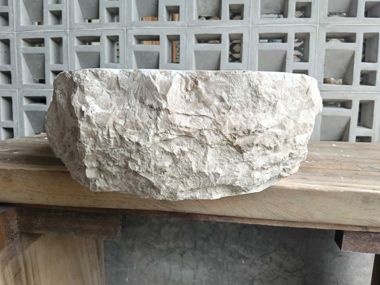 Marble Stone Sink | A11-6043 | 23.5″×17″ Organic Cream Marble Polished