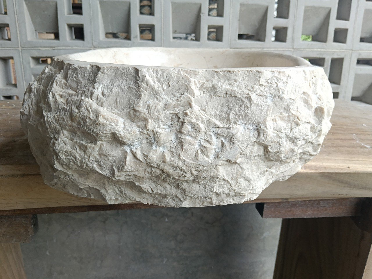 Marble Stone Sink | A14-5345 | 21″×18″ Organic Cream Marble Polished