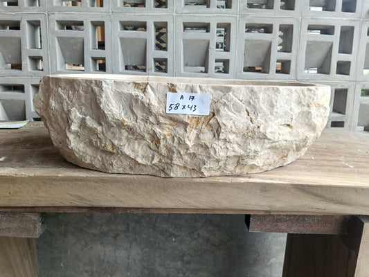 Marble Stone Sink | A17-5843 | 23″×17″ Organic Cream Marble Polished