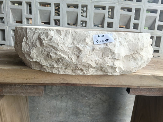 Marble Stone Sink | A18-6045 | 23.5″×18″ Organic Cream Marble Polished