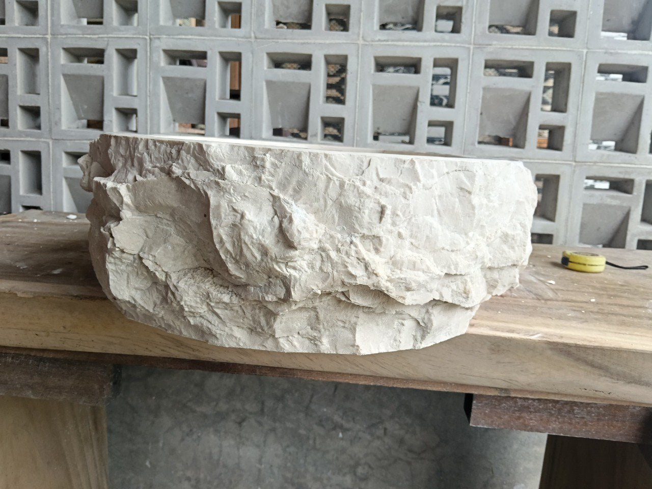 Marble Stone Sink | A18-6045 | 23.5″×18″ Organic Cream Marble Polished