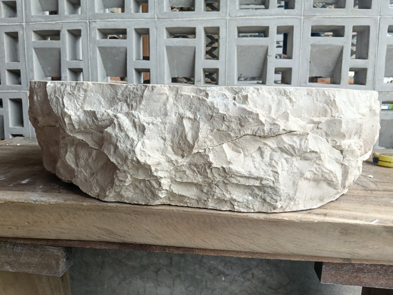 Marble Stone Sink | A18-6045 | 23.5″×18″ Organic Cream Marble Polished
